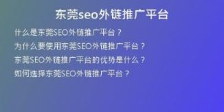 東莞seo外鏈推廣平臺(tái)