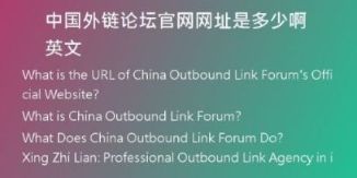 中國(guó)外鏈論壇官網(wǎng)網(wǎng)址是多少啊英文