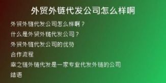 外貿(mào)外鏈代發(fā)公司怎么樣啊
