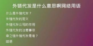 外鏈代發(fā)是什么意思啊網(wǎng)絡(luò)用語