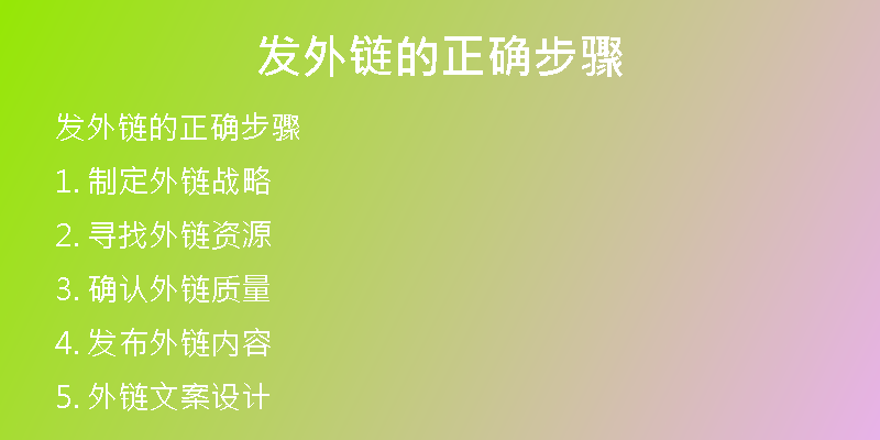 發(fā)外鏈的正確步驟