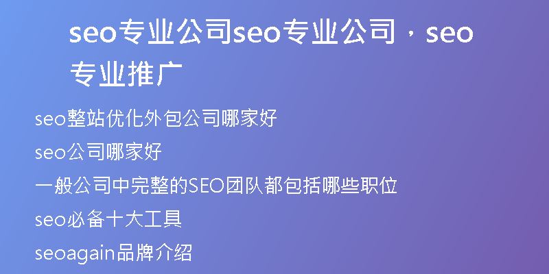 seo專業(yè)公司seo專業(yè)公司，seo專業(yè)推廣