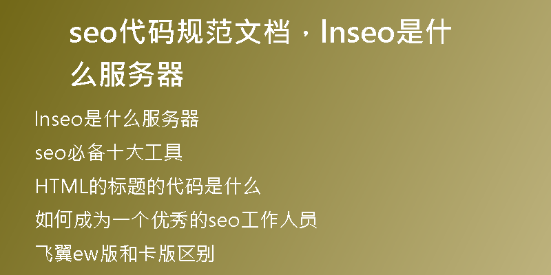 seo代碼規(guī)范文檔，lnseo是什么服務(wù)器