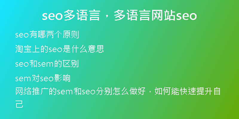 seo多語言，多語言網(wǎng)站seo