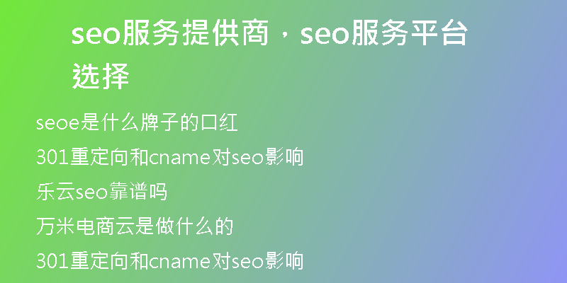 seo服務(wù)提供商，seo服務(wù)平臺選擇
