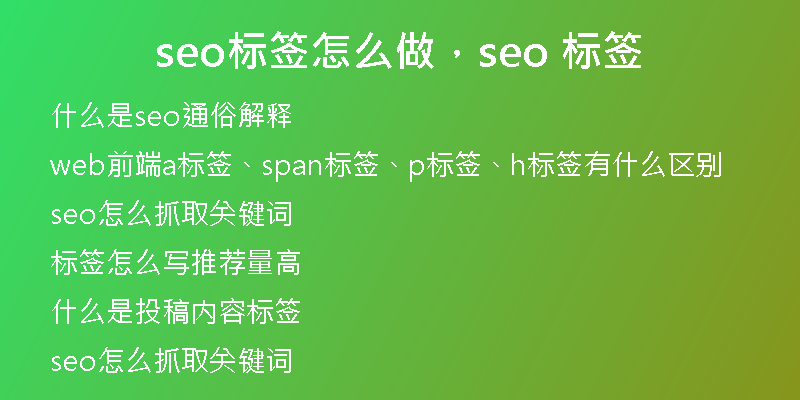 seo標(biāo)簽怎么做，seo 標(biāo)簽