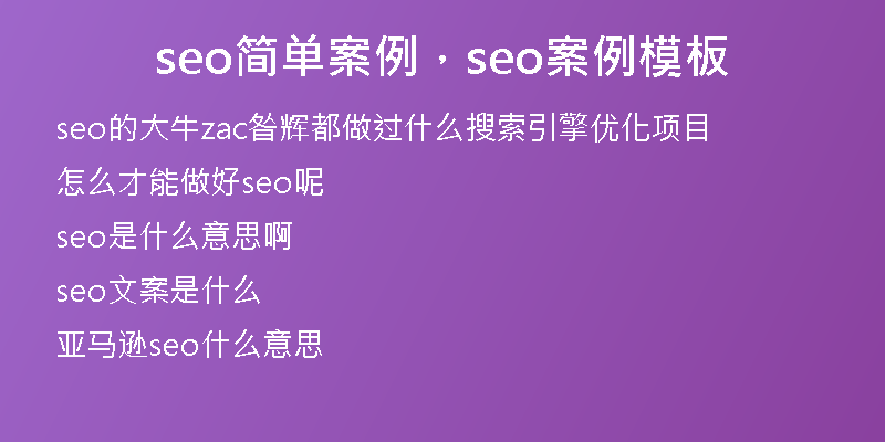 seo簡單案例，seo案例模板