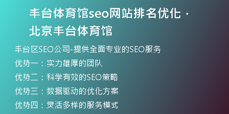豐臺體育館seo網(wǎng)站排名優(yōu)化，北京豐臺體育館
